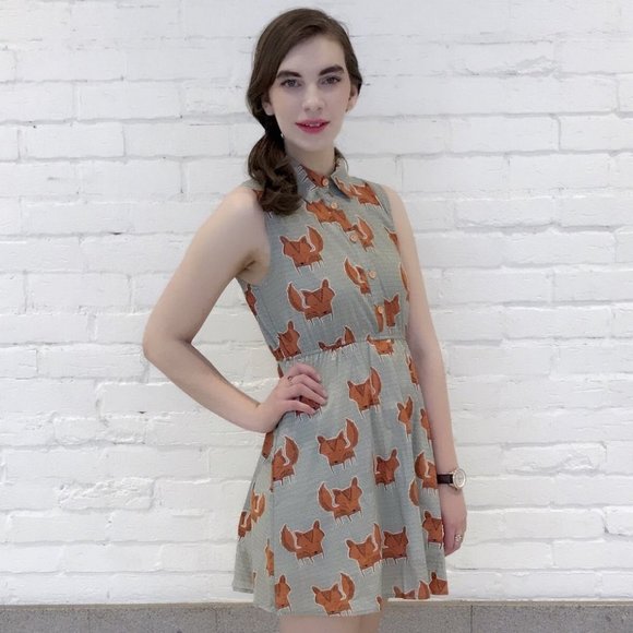 NWT La Vie Lente Little Fox Dress - Picture 2 of 7